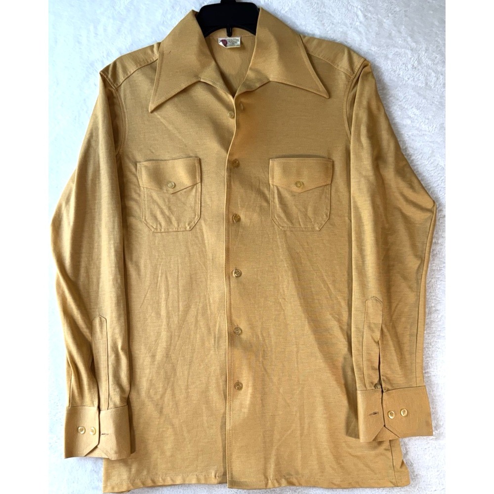 VTG 70's SEARS Kings Road Shirt Mens Button Up Cotton/Poly Blend Disco Collar  M